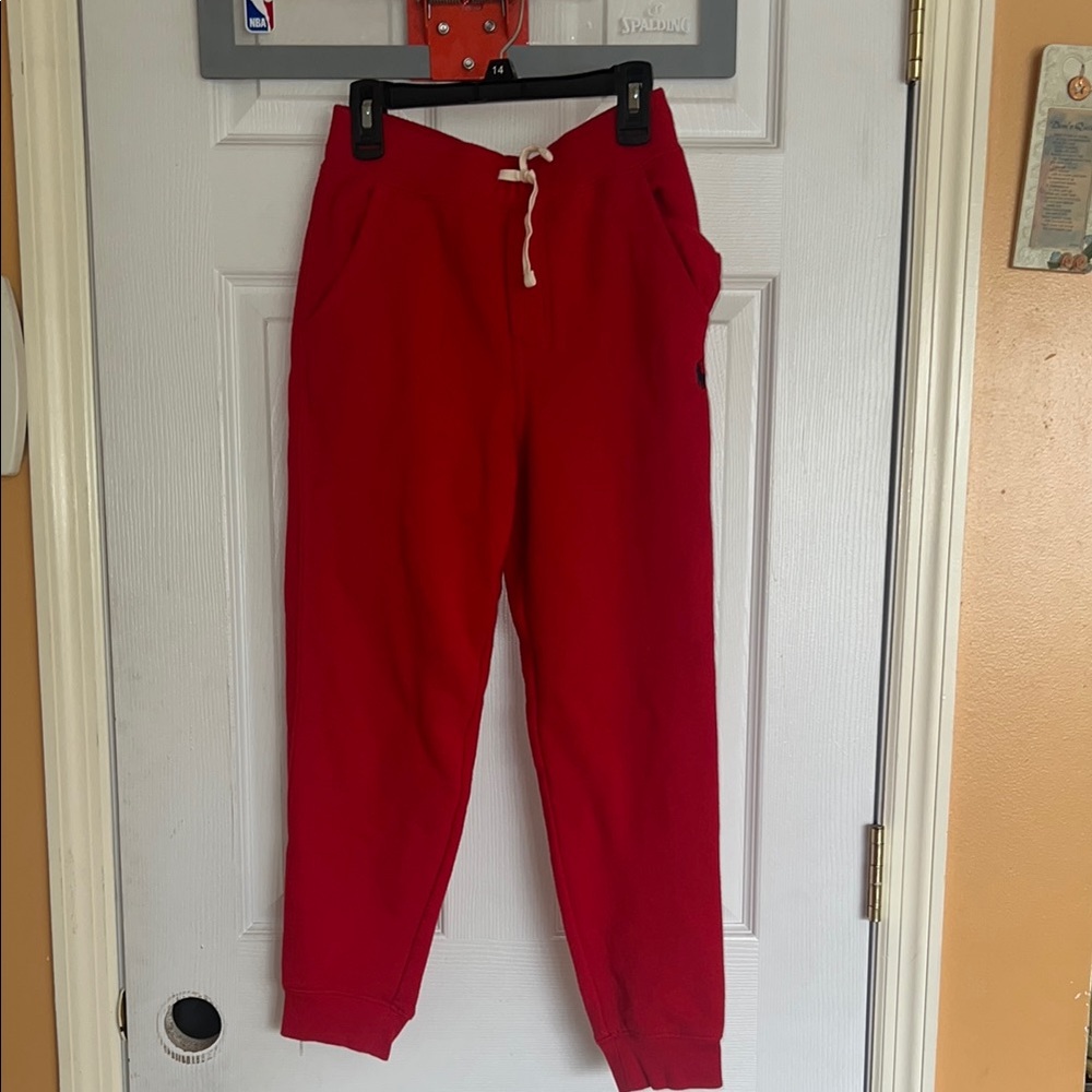Polo by Ralph Lauren Red Joggers kids size medium (10/12)